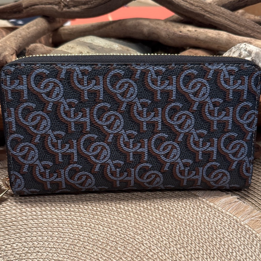 Coach Black and Brown Patterned Wallet